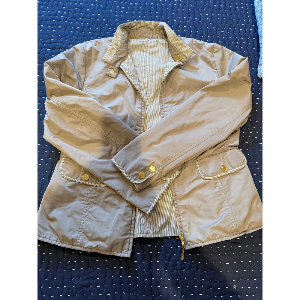 Les Copains Reversible Utility Jacket Gold Hardware IT 44 US 8 Old Money Quiet